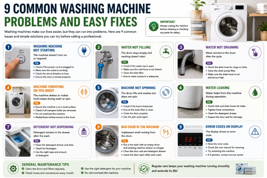 9 Common Washing Machine Problems and Easy Fixes